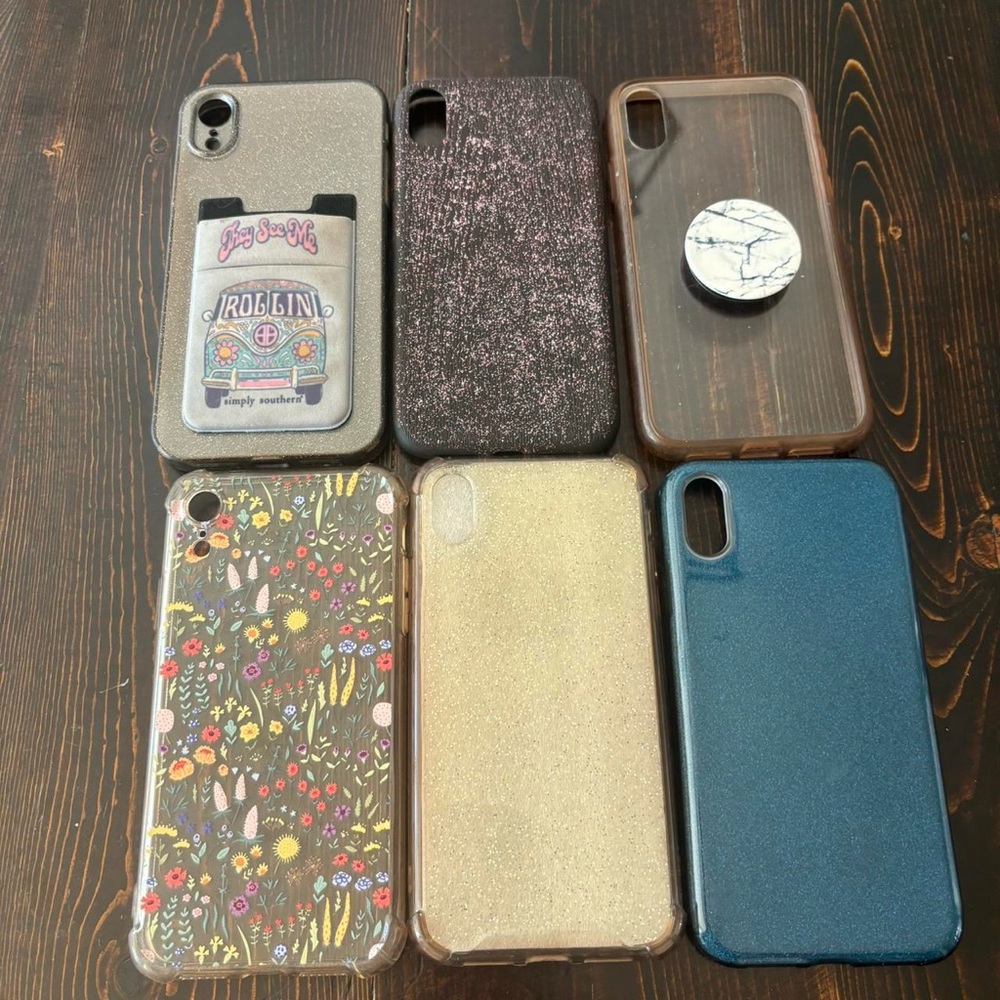Assorted Phone Cases Set - Glitter, Floral, and Marble Designs